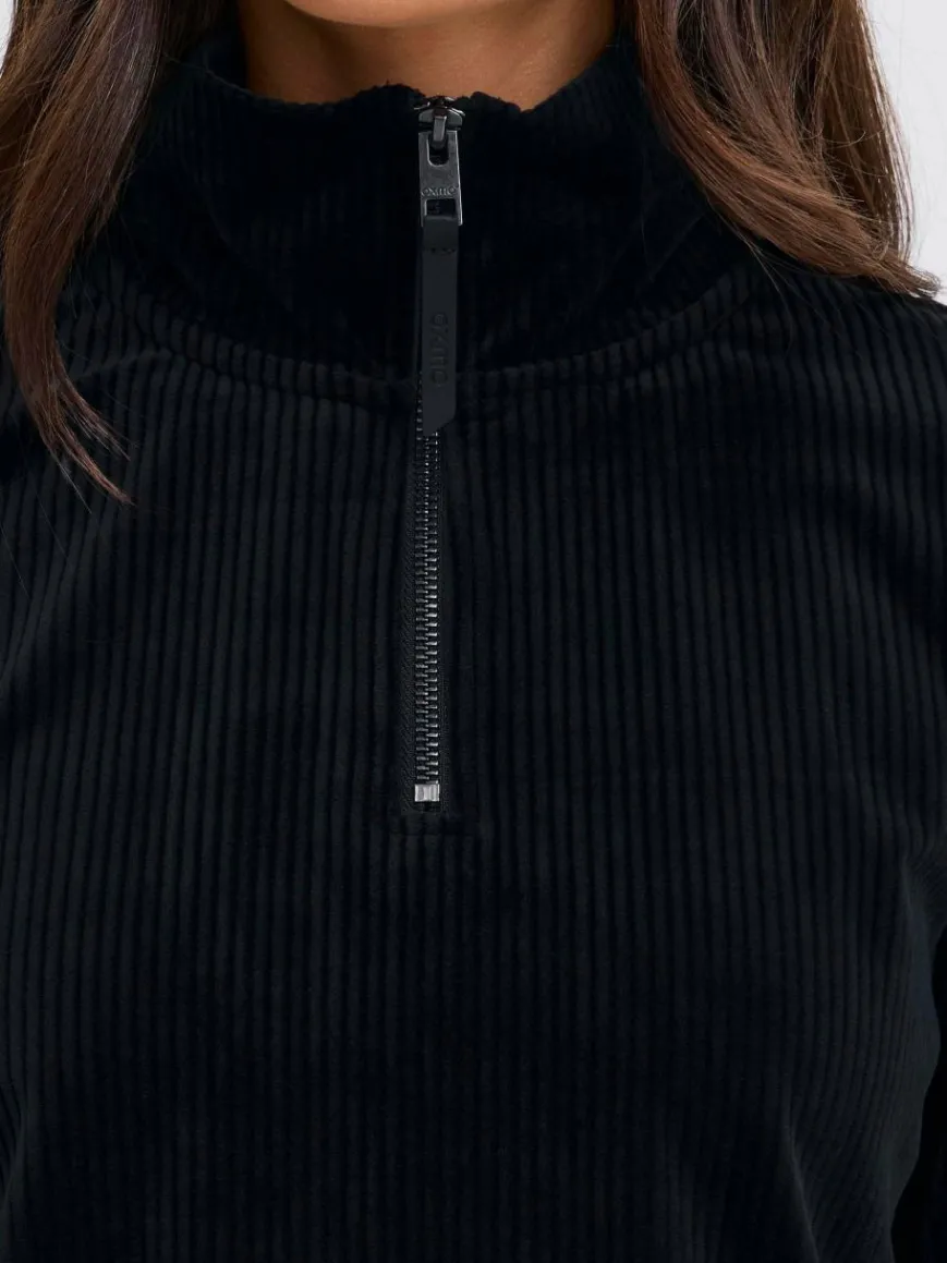 OXMO Sweatshirts & Sweatjacken*Damen Longsweatshirt - OXEBBA schwarz uni