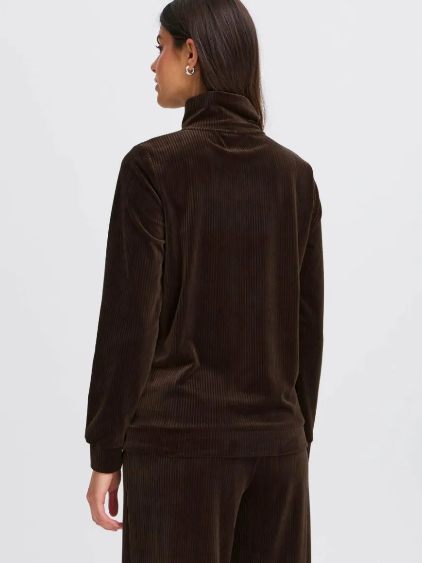 OXMO Sweatshirts & Sweatjacken*Damen Longsweatshirt - OXEBBA braun uni