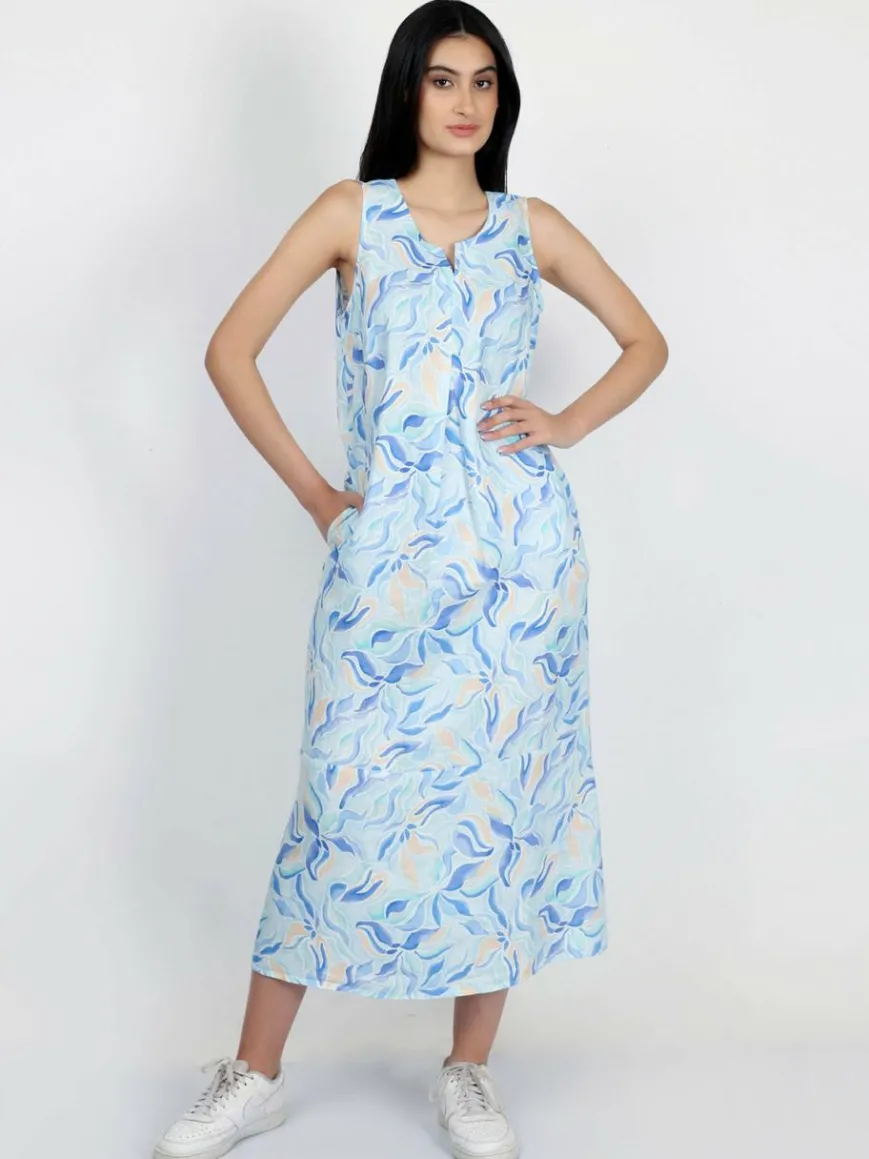 Vicci Germany Kleider*Damen Maxikleid blau bedruckt