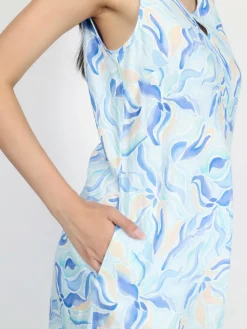 Vicci Germany Kleider*Damen Maxikleid blau bedruckt