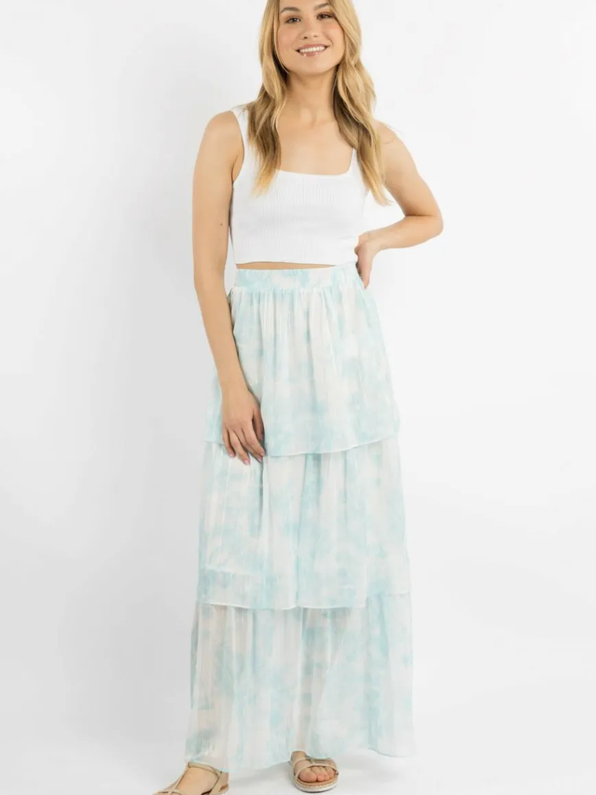 IZIA Röcke*Damen Maxirock aqua gemustert