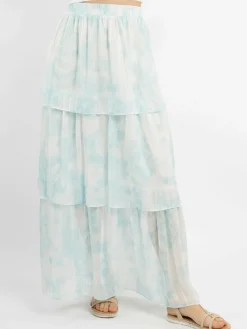 IZIA Röcke*Damen Maxirock aqua gemustert