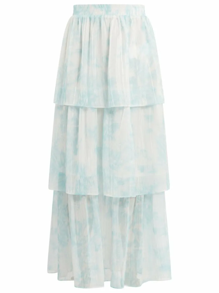 IZIA Röcke*Damen Maxirock aqua gemustert