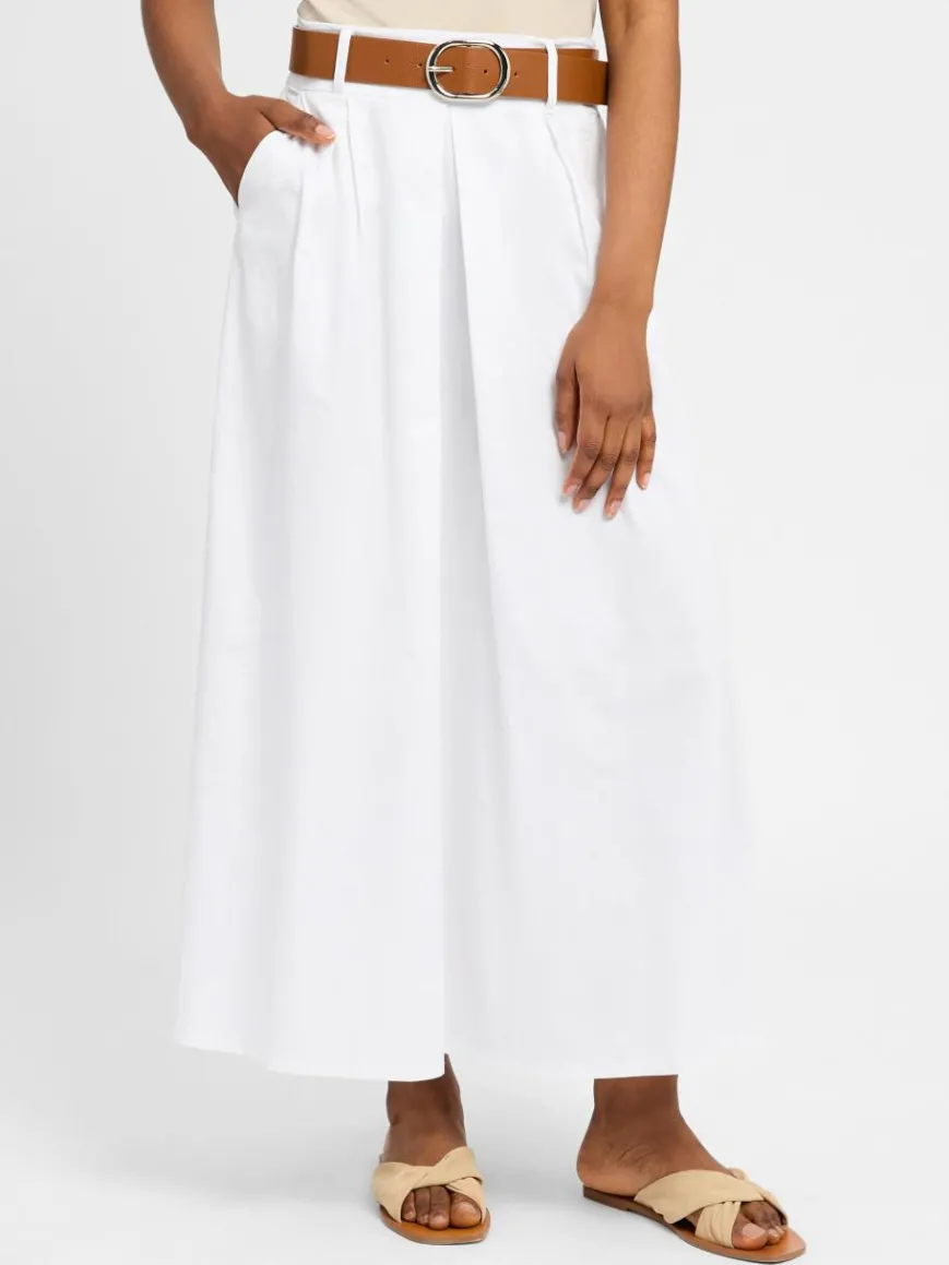 zero Röcke*Damen Maxirock weiß braun uni