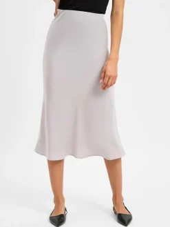 Marie Lund Röcke*Damen Maxirock silber uni