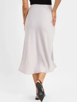 Marie Lund Röcke*Damen Maxirock silber uni