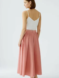 Oui Röcke*Damen Maxirock koralle uni