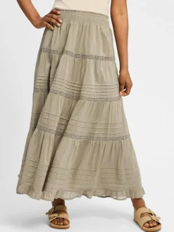 Neo Noir Röcke*Damen Maxirock - Felicia schilf uni