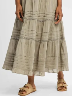 Neo Noir Röcke*Damen Maxirock - Felicia schilf uni