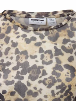 Noisy May Shirts & Tops*Damen Mesh-Langarmshirt - NMJudith beige schwarz gemustert