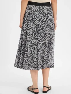 comma Röcke*Damen Meshrock grau schwarz gemustert