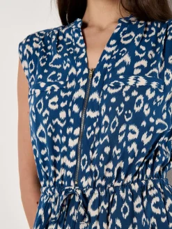 Apricot Kleider*Damen Midikleid blau gemustert