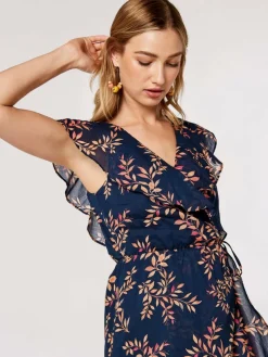 Apricot Kleider*Damen Midikleid marine gemustert