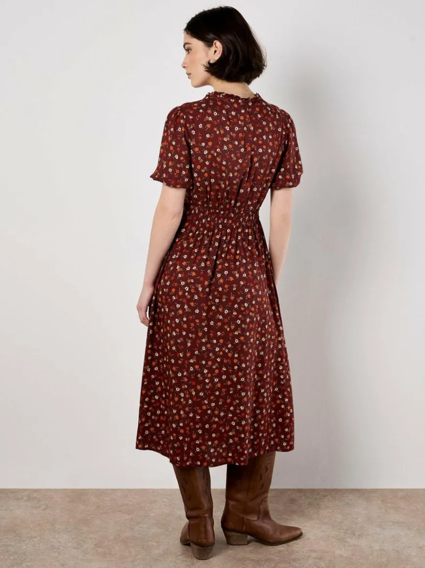 Apricot Kleider*Damen Midikleid rosenholz gemustert