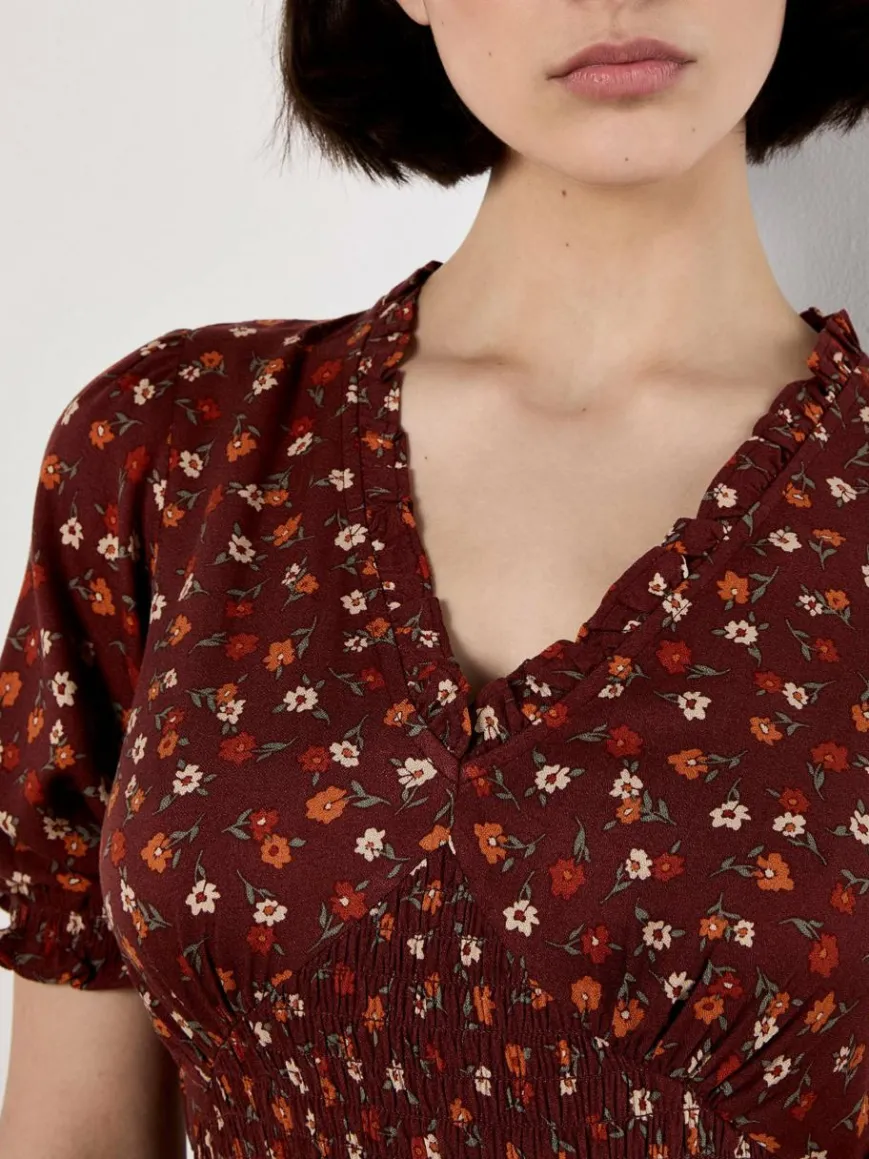 Apricot Kleider*Damen Midikleid rosenholz gemustert