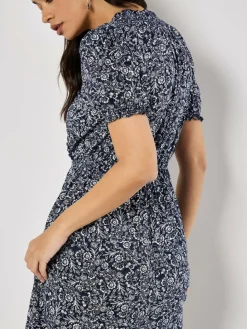 Apricot Kleider*Damen Midikleid marine gemustert