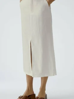 Oui Röcke*Damen Midirock beige uni