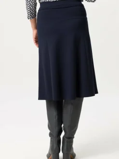 Frank Walder Röcke*Damen Midirock marine blau uni