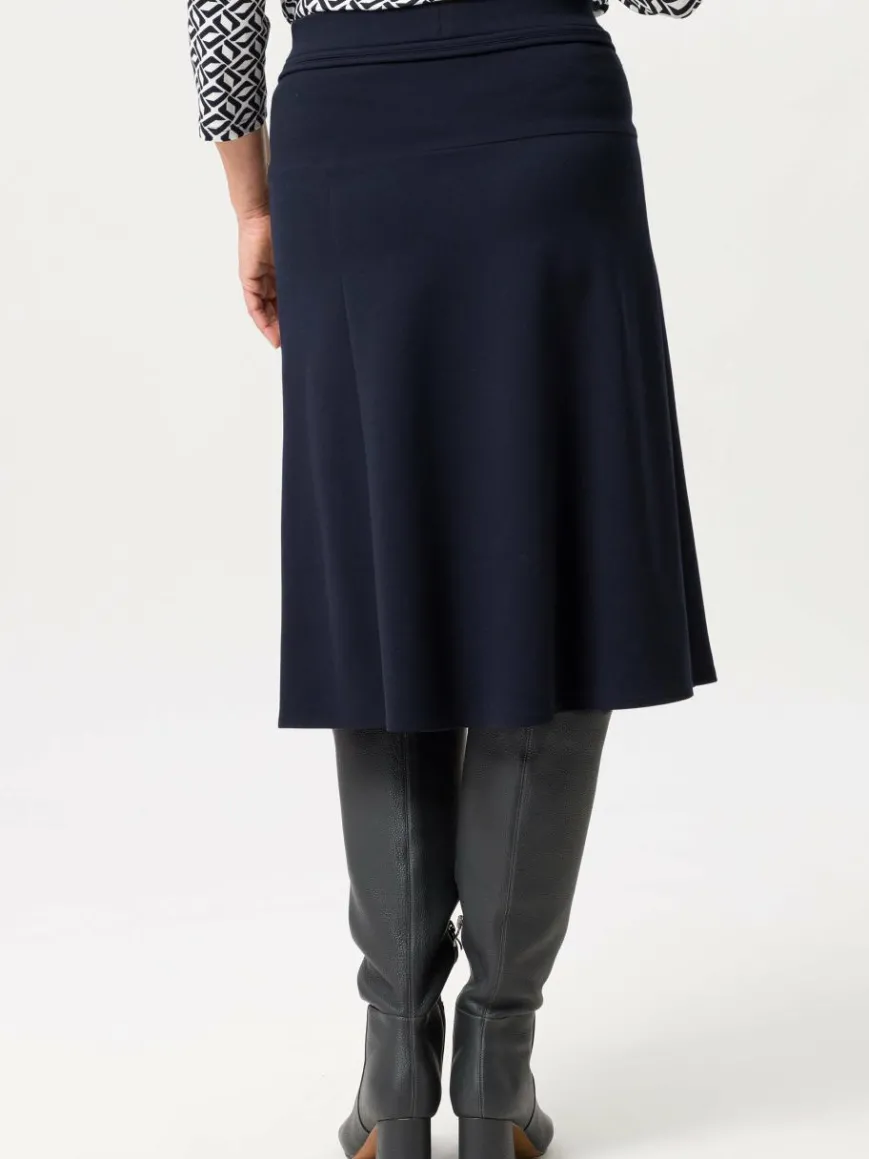 Frank Walder Röcke*Damen Midirock marine blau uni