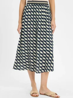 Betty Barclay Röcke*Damen Midirock marine sand gemustert