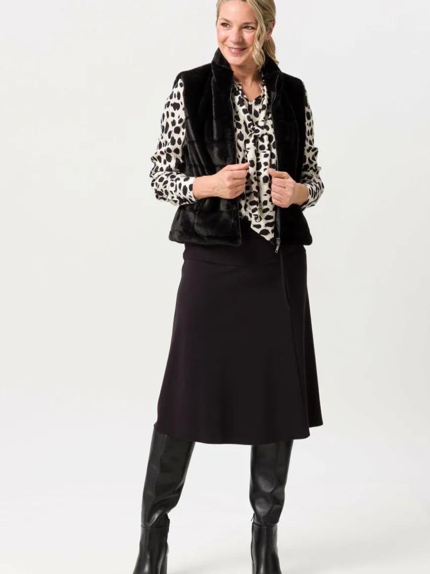 Frank Walder Röcke*Damen Midirock schwarz uni