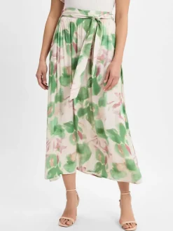 More & More Röcke*Damen Midirock gras altrosa gemustert