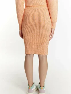 MyMo Röcke*Damen Midirock orange uni