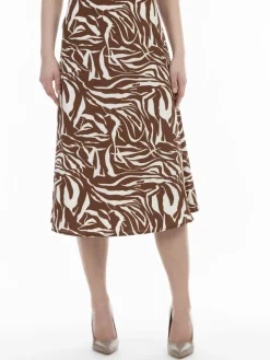 Faina Röcke*Damen Midirock braun gemustert