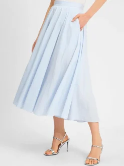 Gant Röcke*Damen Midirock hellblau weiß gestreift