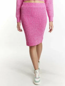 MyMo Röcke*Damen Midirock pink uni