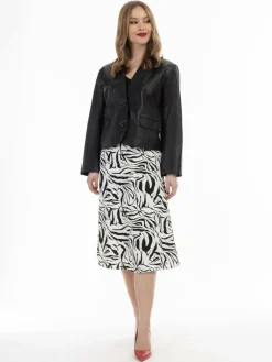 Faina Röcke*Damen Midirock mehrfarbig gemustert