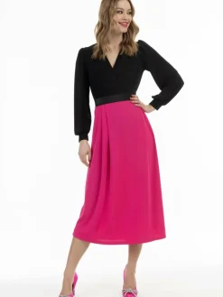 Faina Röcke*Damen Midirock pink uni