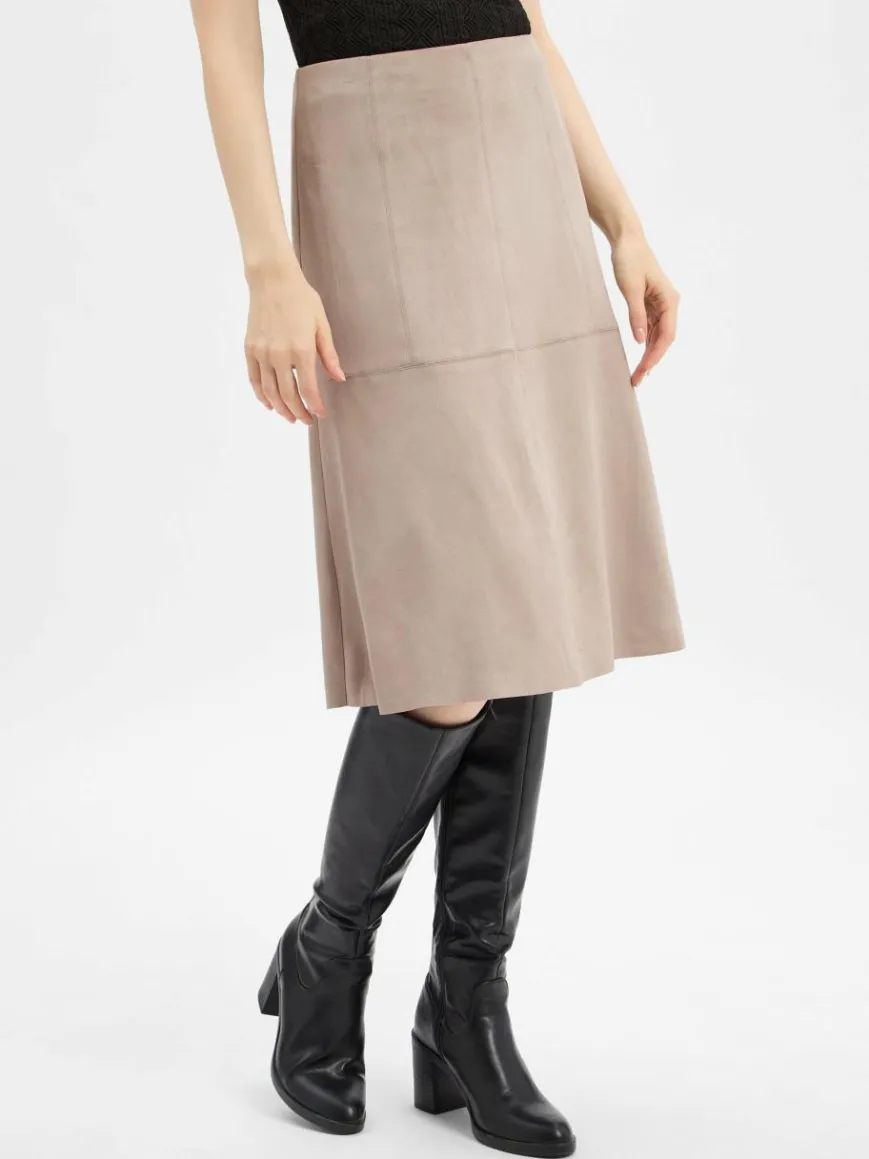 s.Oliver BLACK LABEL Röcke*Damen Midirock taupe uni