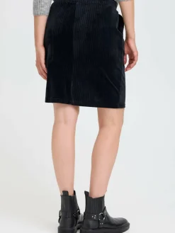 OXMO Röcke*Damen Midirock - OXEBBA schwarz uni