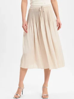 Opus Röcke*Damen Midirock - Ribane French sand uni