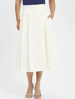 HUGO Röcke*Damen Midirock - Romila ecru strukturiert