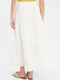 Vila Röcke*Damen Midirock - nia ecru uni