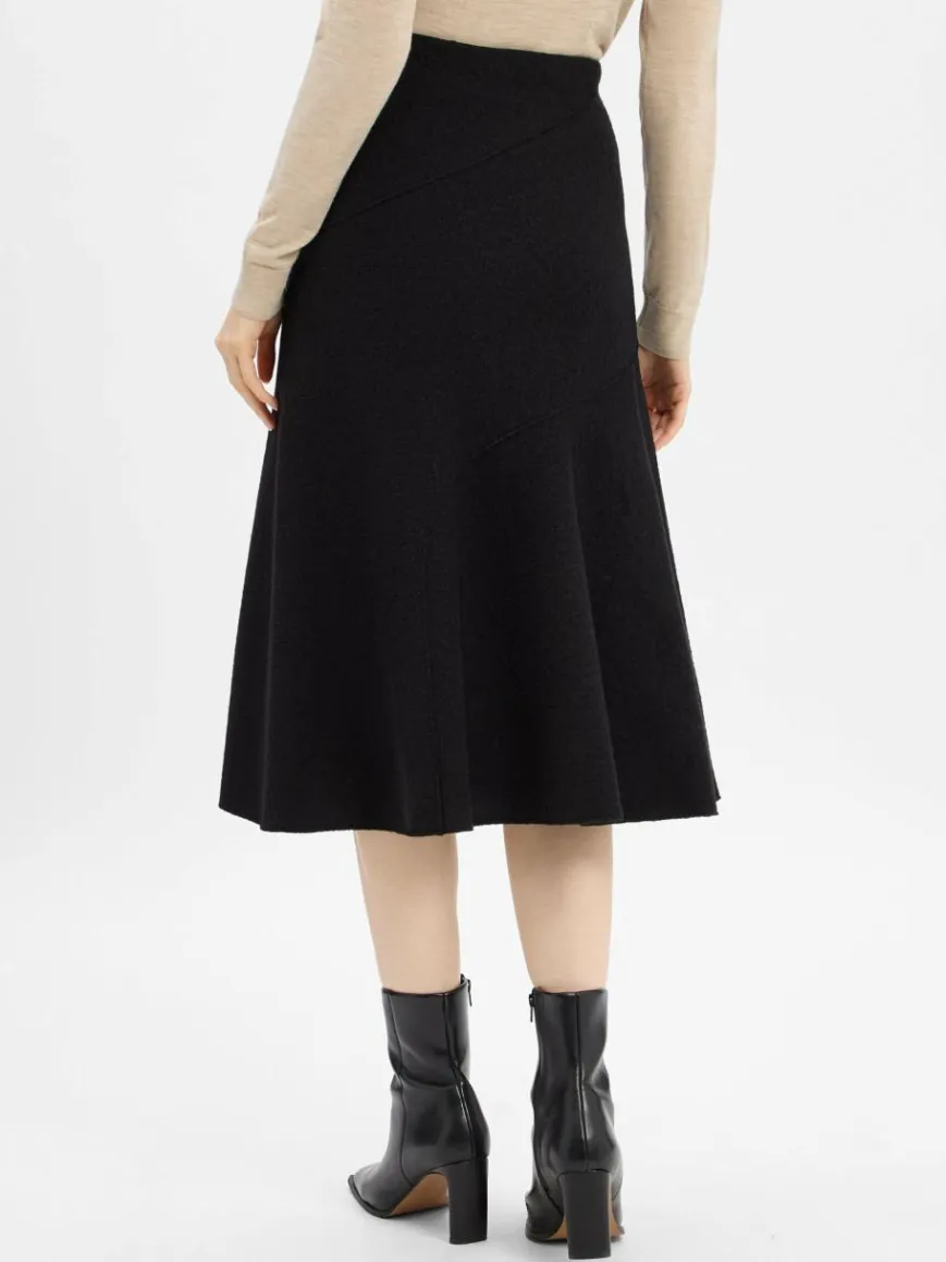 BOSS Röcke*Damen Midirock aus Schurwolle - Vicena schwarz strukturiert