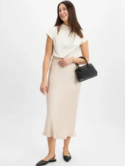 Neo Noir Röcke*Damen Midirocke - Vicky beige uni