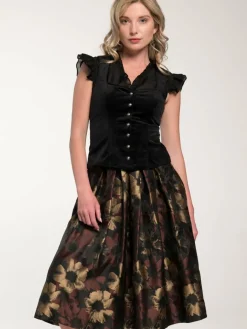 Spieth & Wenksy Blusen*Damen Mieder - Fliss schwarz uni