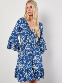 Apricot Kleider*Damen Minikleid blau gemustert