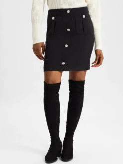 Monari Röcke*Damen Minirock schwarz uni