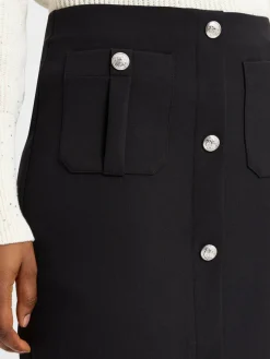 Monari Röcke*Damen Minirock schwarz uni