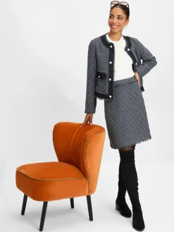 s.Oliver BLACK LABEL Röcke*Damen Minirock marine weiß gemustert