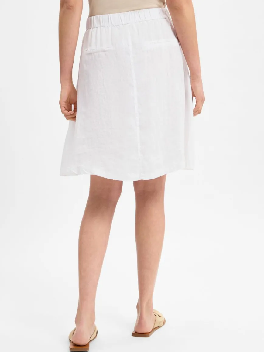 Marie Lund Röcke*Damen Minirock aus Leinen weiß uni