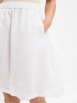 Marie Lund Röcke*Damen Minirock aus Leinen weiß uni
