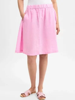 Marie Lund Röcke*Damen Minirock aus Leinen rosa uni