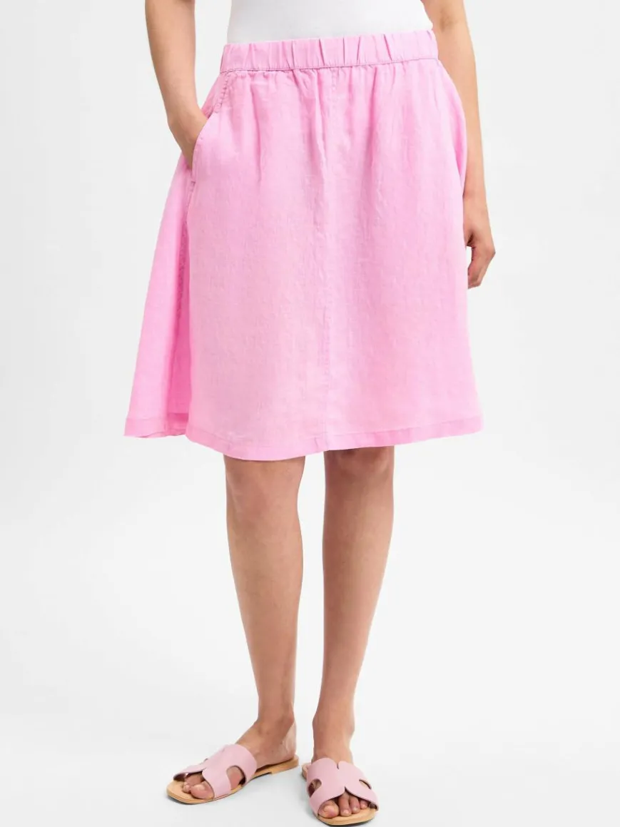 Marie Lund Röcke*Damen Minirock aus Leinen rosa uni