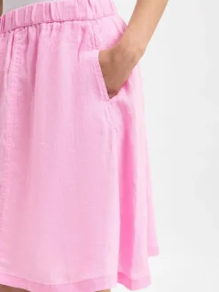 Marie Lund Röcke*Damen Minirock aus Leinen rosa uni