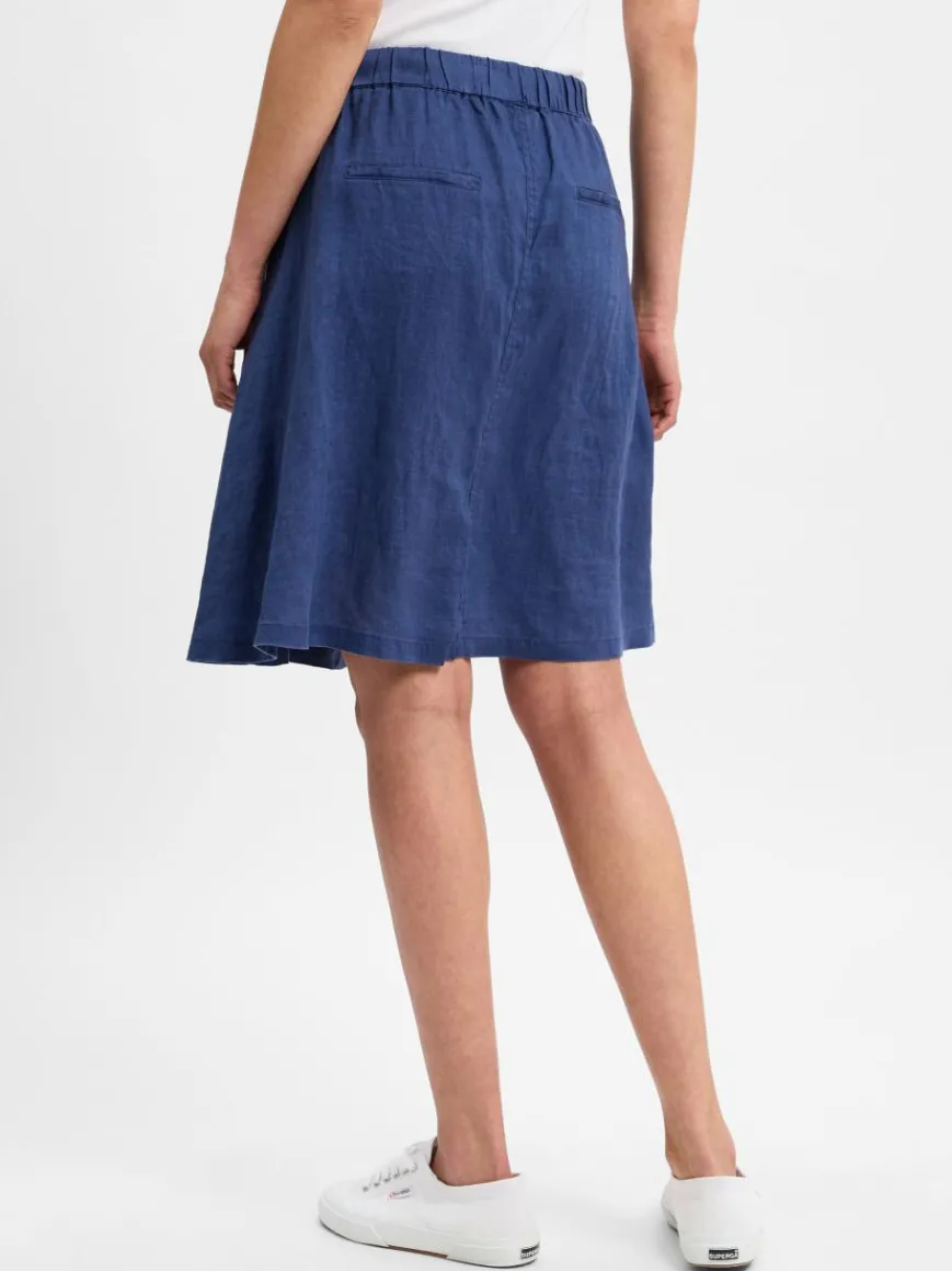 Marie Lund Röcke*Damen Minirock aus Leinen marine uni